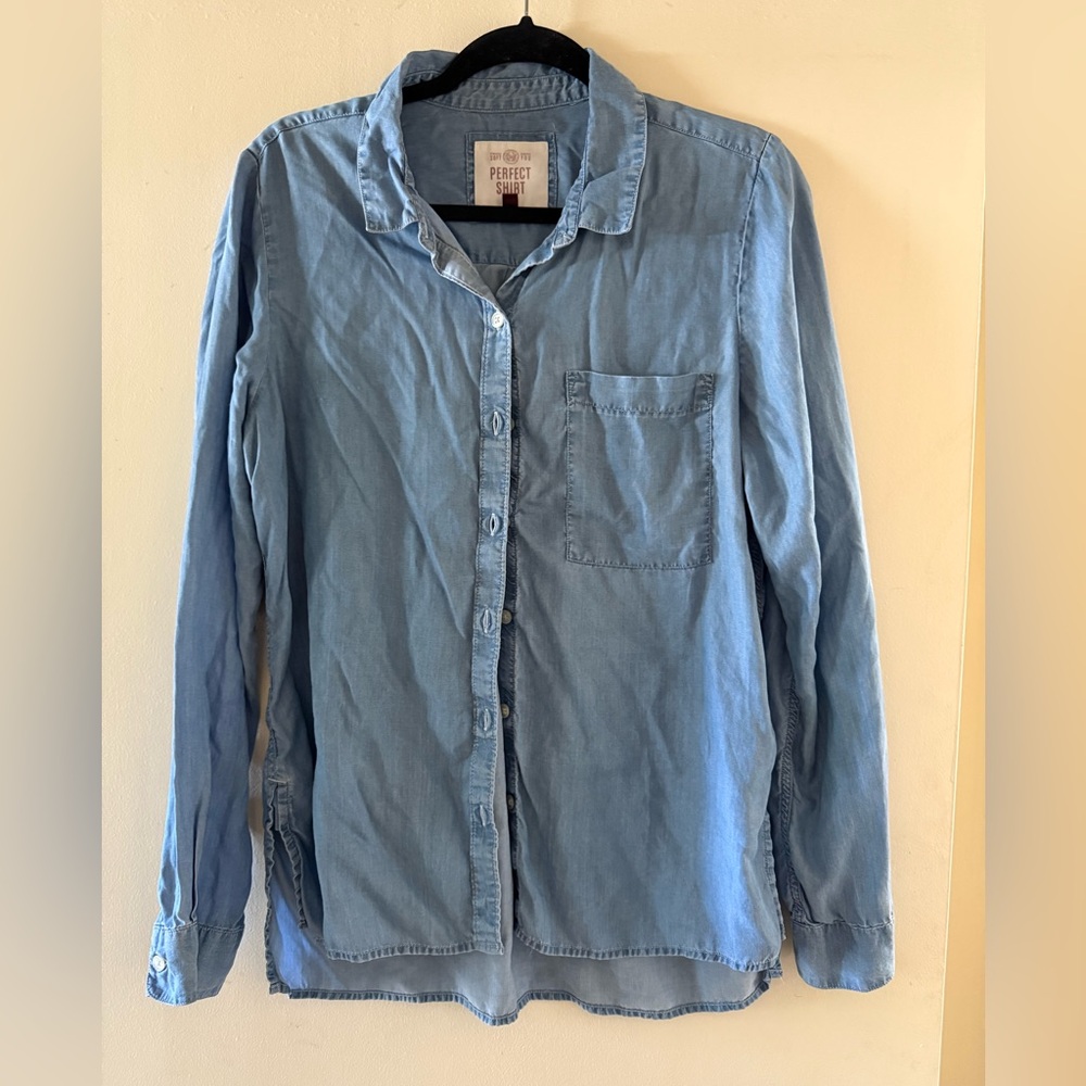 Soft Chambray Button-Up Shirt